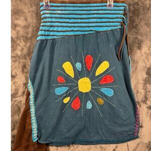 Rising International Handmade Boho Patchwork Skirt Small Cottage Fairy